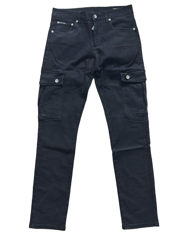 Dolce & Gabbana -Black Skinny Cargo Jeans with Metal Logo Plaque