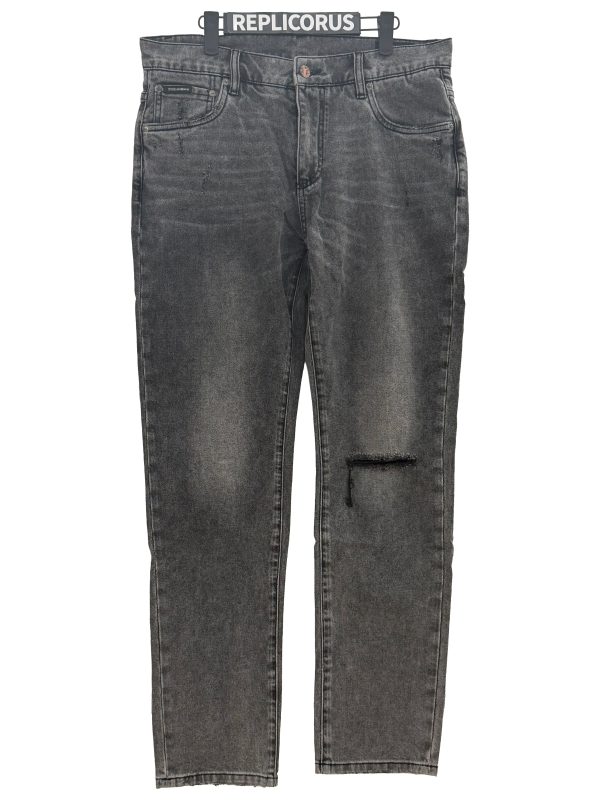Dolce & Gabbana – Grey Acid-Wash Skinny Jeans
