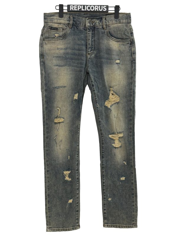Dolce & Gabbana – Beige Distressed Skinny Jeans