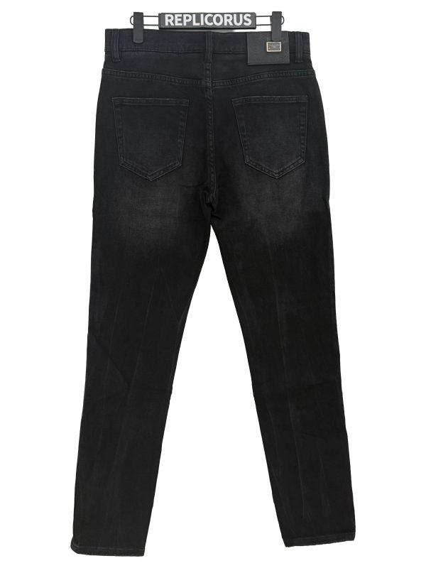 Dolce & Gabbana – Black Leather-Patch Skinny Jeans