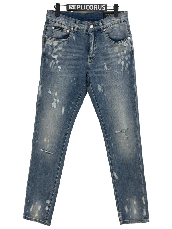 Dolce & Gabbana – Light Blue Distressed Skinny Jeans