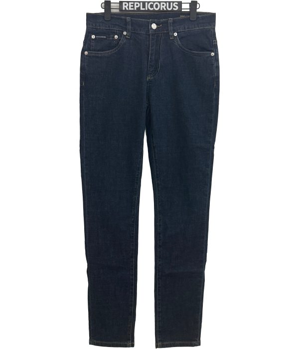 Dolce & Gabbana – Dark Blue Embossed Skinny – Denim Jeans