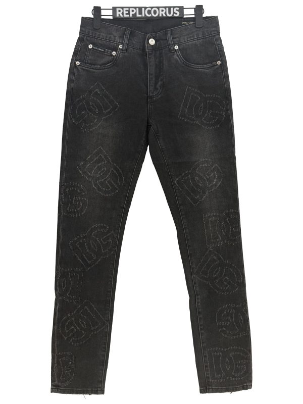 Dolce & Gabbana – Black Embroidered Skinny Jeans