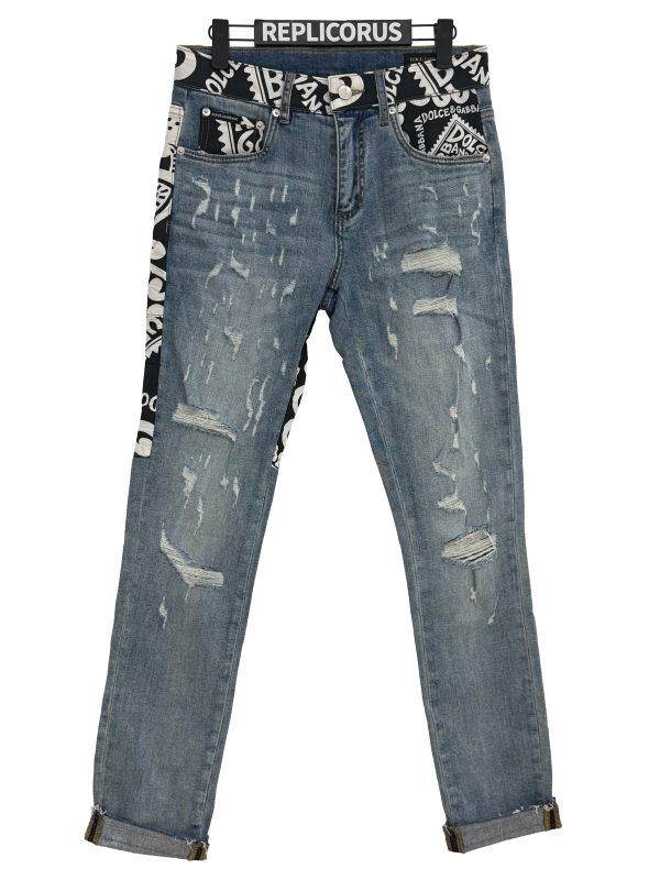 Dolce & Gabbana – Patchwork Distressed Skinny Jeans