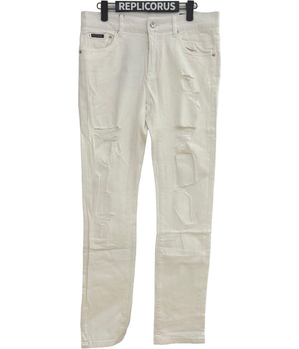 Dolce & Gabbana – White Distressed Skinny – Denim Jeans