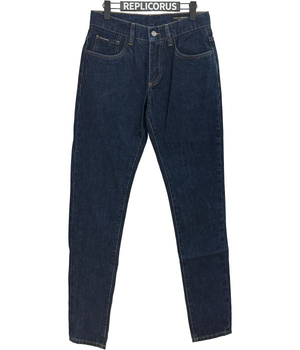 Dolce & Gabbana – Regular Blue Leather-Pocket – Denim Jeans