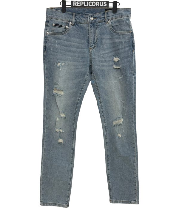 Dolce & Gabbana – Light-Wash Distressed Slim – Denim Jeans