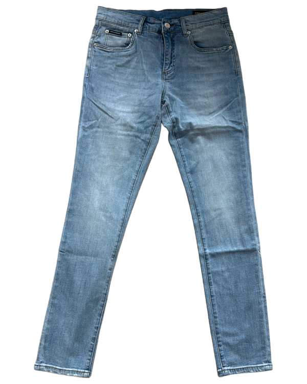 Dolce & Gabbana - Light-Wash Skinny Jeans with Metal Logo Plaque