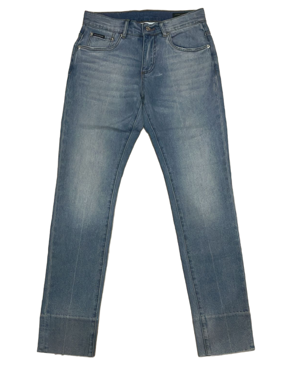Dolce & Gabbana - Light Blue Faded Jeans with Metal Logo Plaque