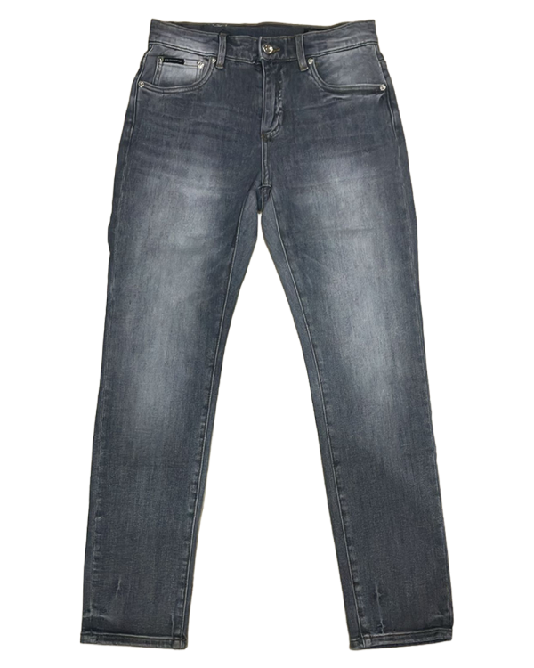 Dolce & Gabbana - Grey Wash Jeans with Plastic Logo Patch and Back Waist Tag
