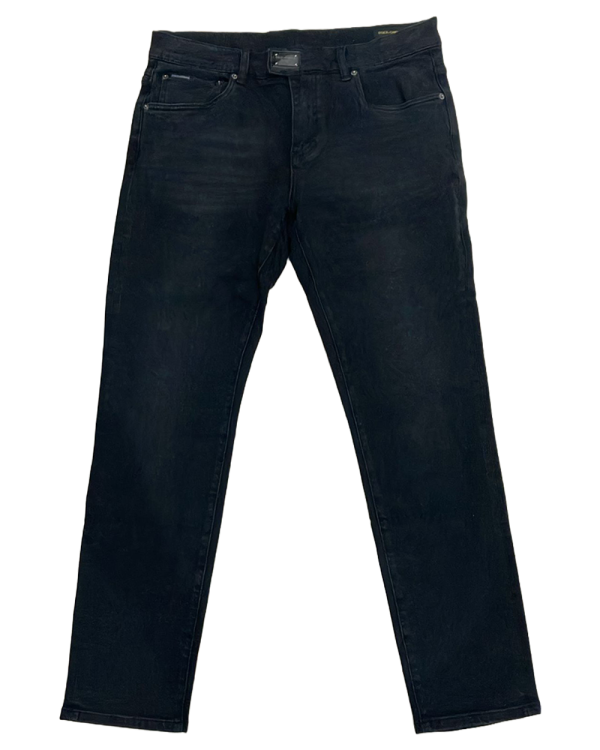 Dolce & Gabbana - Black Skinny Jeans with Front Velcro Metal Plate and Logo Detail