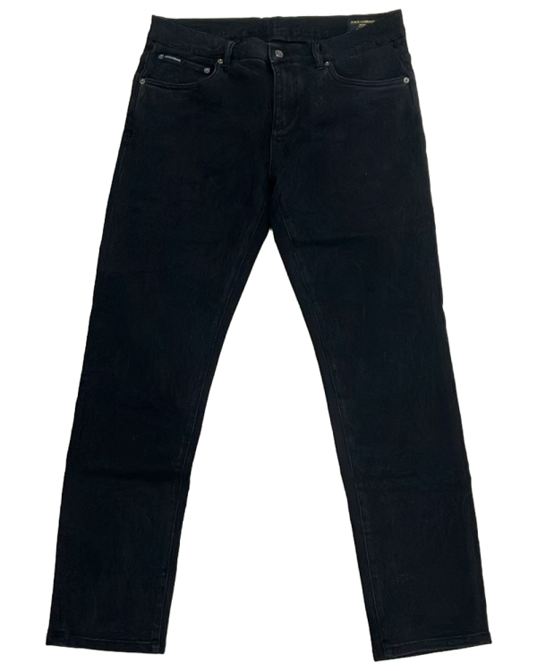 Dolce & Gabbana - Black Skinny Jeans with Metal DG Back Pocket Emblem