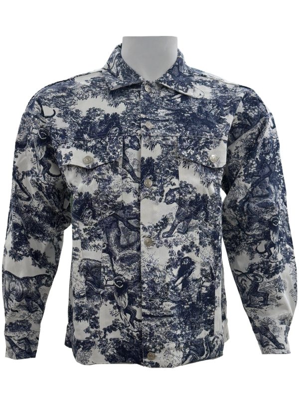 Christian Dior – Blue & White Toile de Jouy Denim Jacket