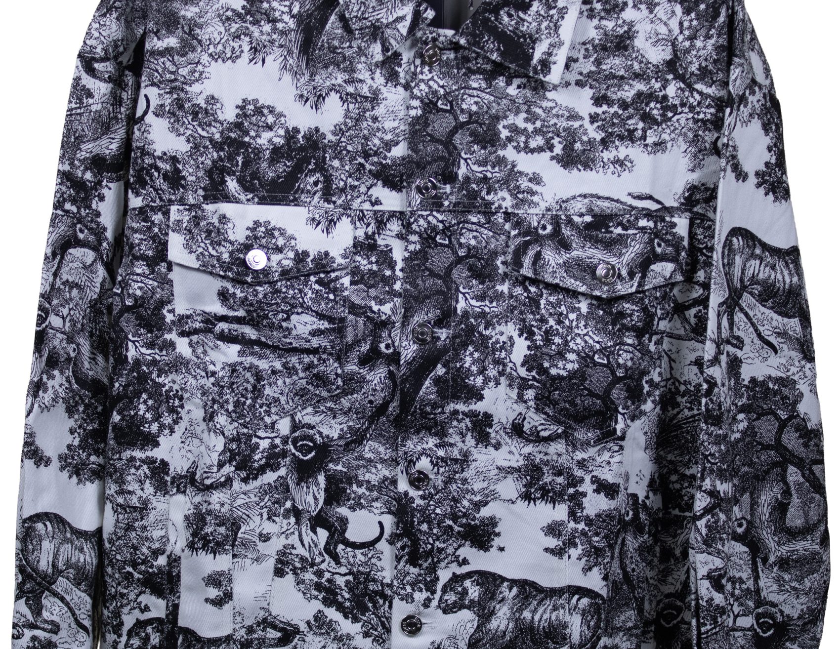 Christian Dior – Dark Grey & White Toile de Jouy – Denim Jacket