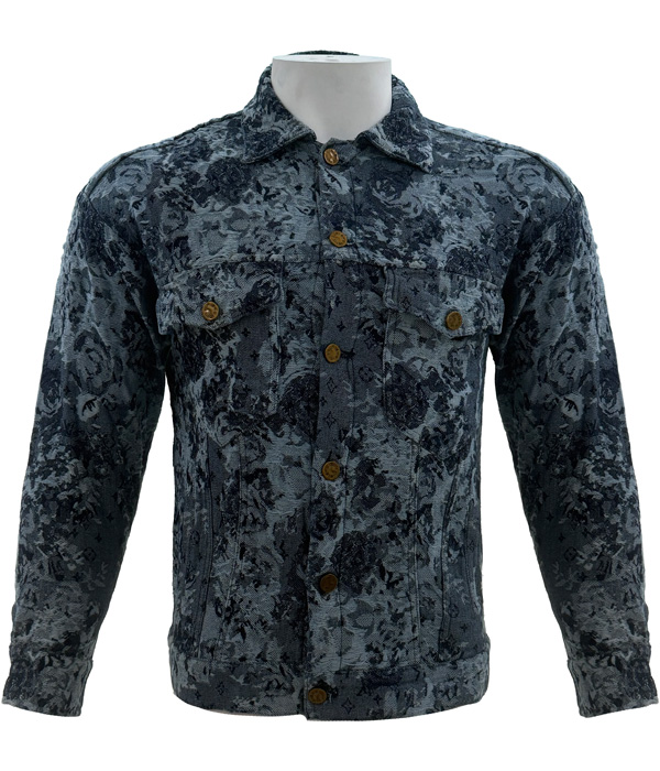 Louis Vuitton – Blue-Grey Floral Monogram Jacquard – Denim Jacket