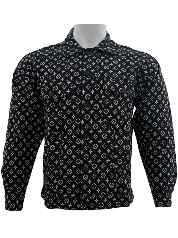 Louis Vuitton – Black Monogram Pattern Denim Jacket