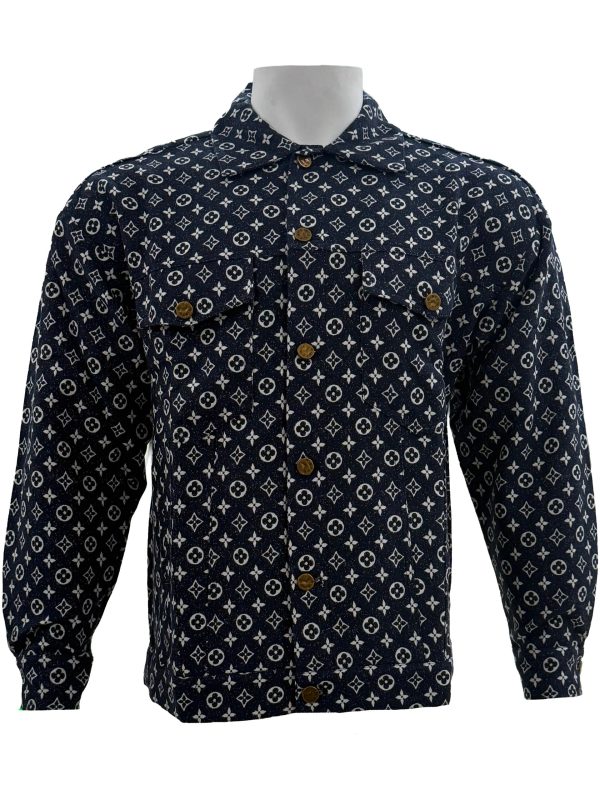 Louis Vuitton – Dark Navy Blue Monogram Pattern Denim Jacket