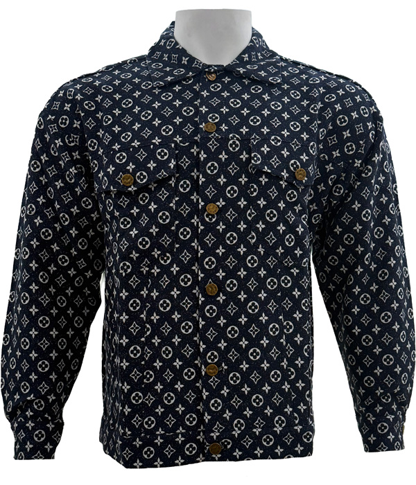 Louis Vuitton – Dark Navy Blue Monogram Pattern – Denim Jacket