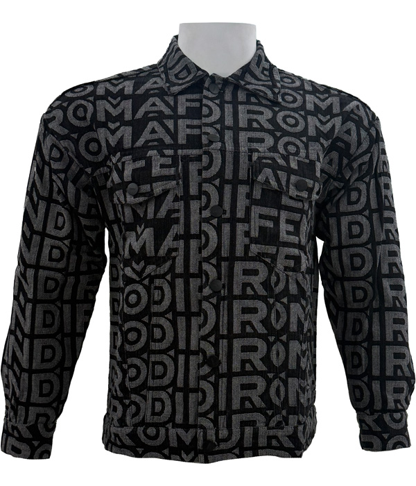 Fendi – Black & Grey Roma Monogram – Denim Jacket