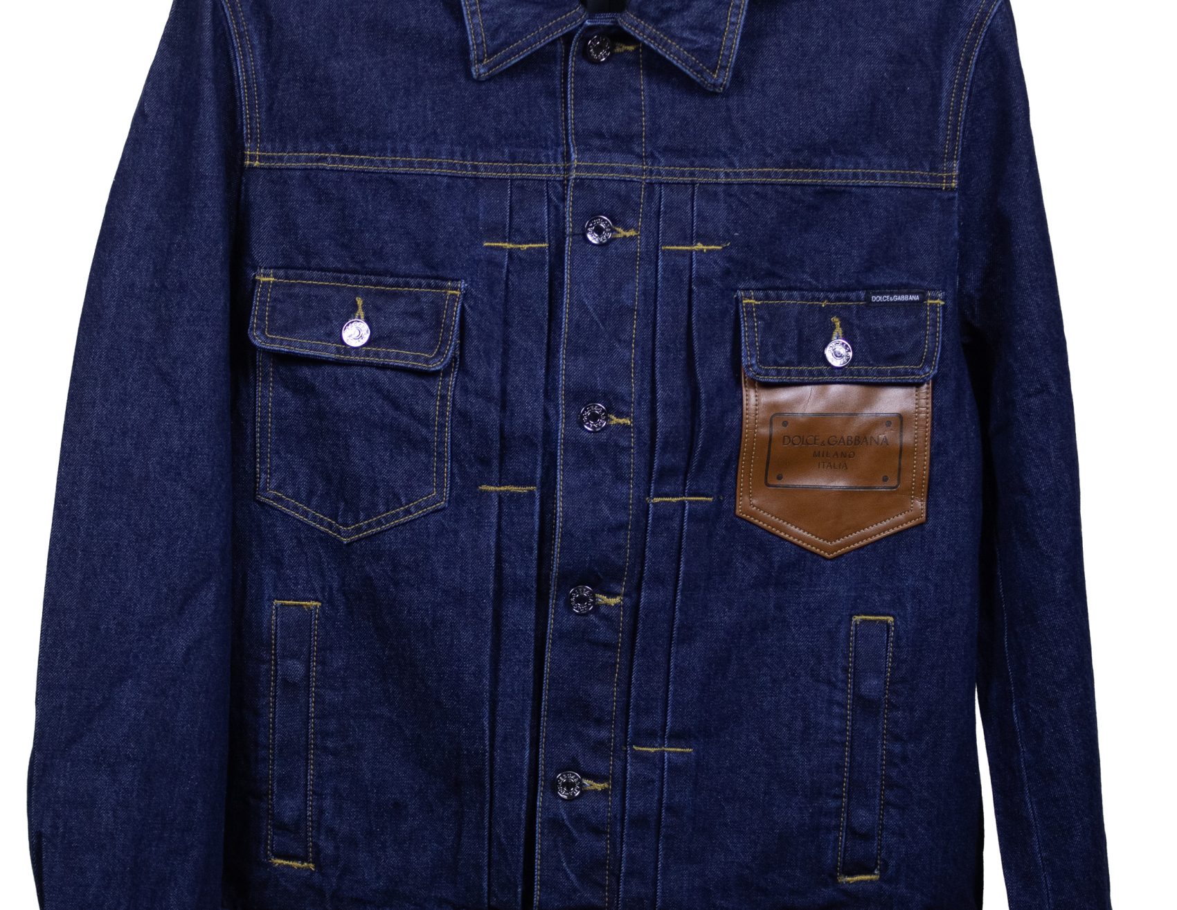 Dolce & Gabbana Dark – Indigo with Leather Pocket – Denim Jacket