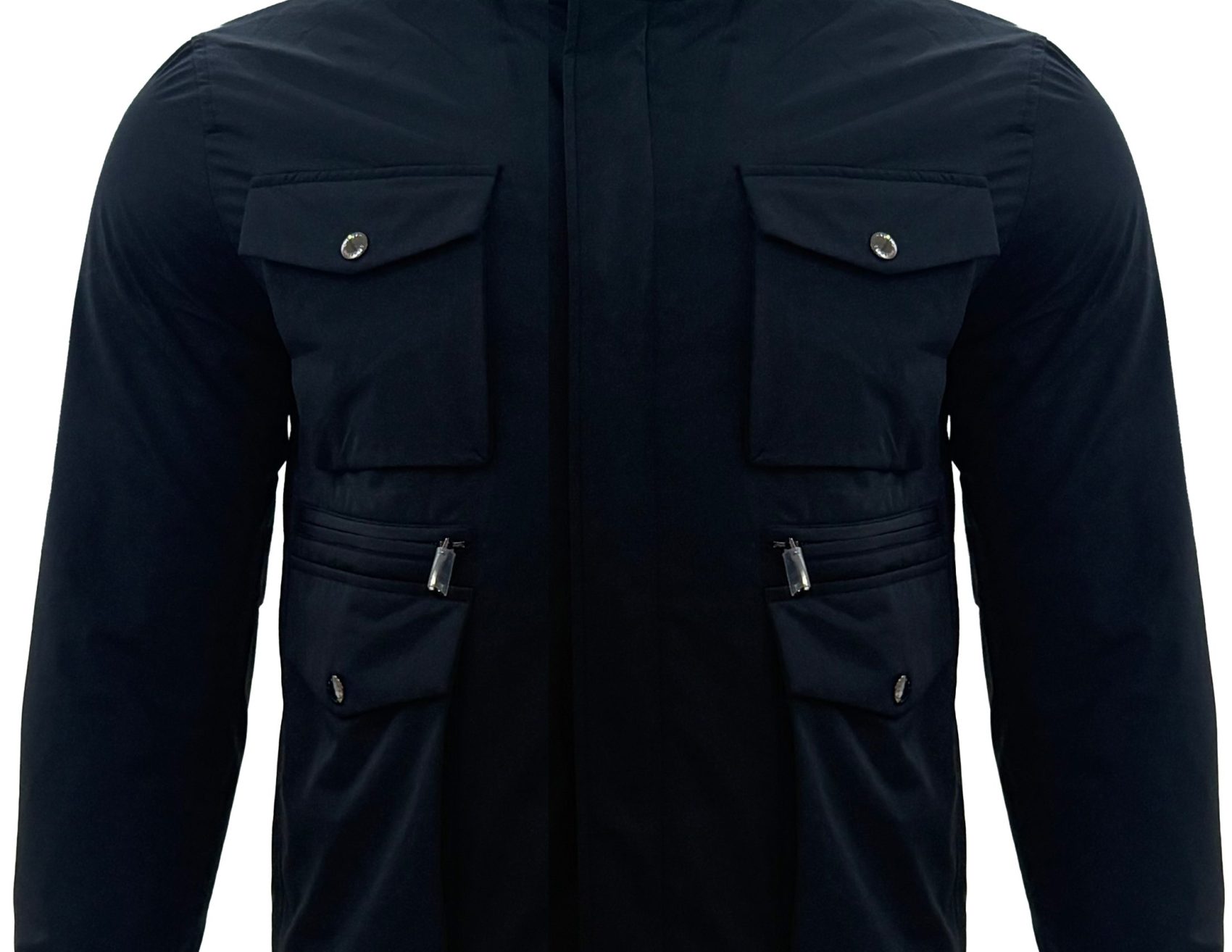 Dolce & Gabbana – Black Multi-Pocket Stand-Collar – Jacket