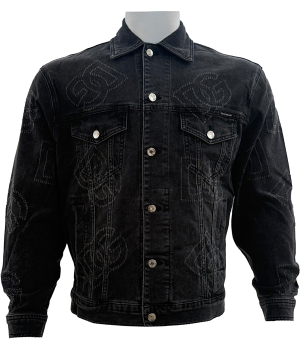 Dolce & Gabbana – Black DG Monogram Embroidered – Denim Jacket