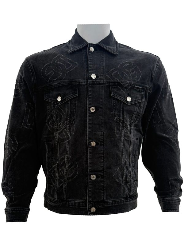 Dolce & Gabbana – Black DG Monogram Embroidered Denim Jacket