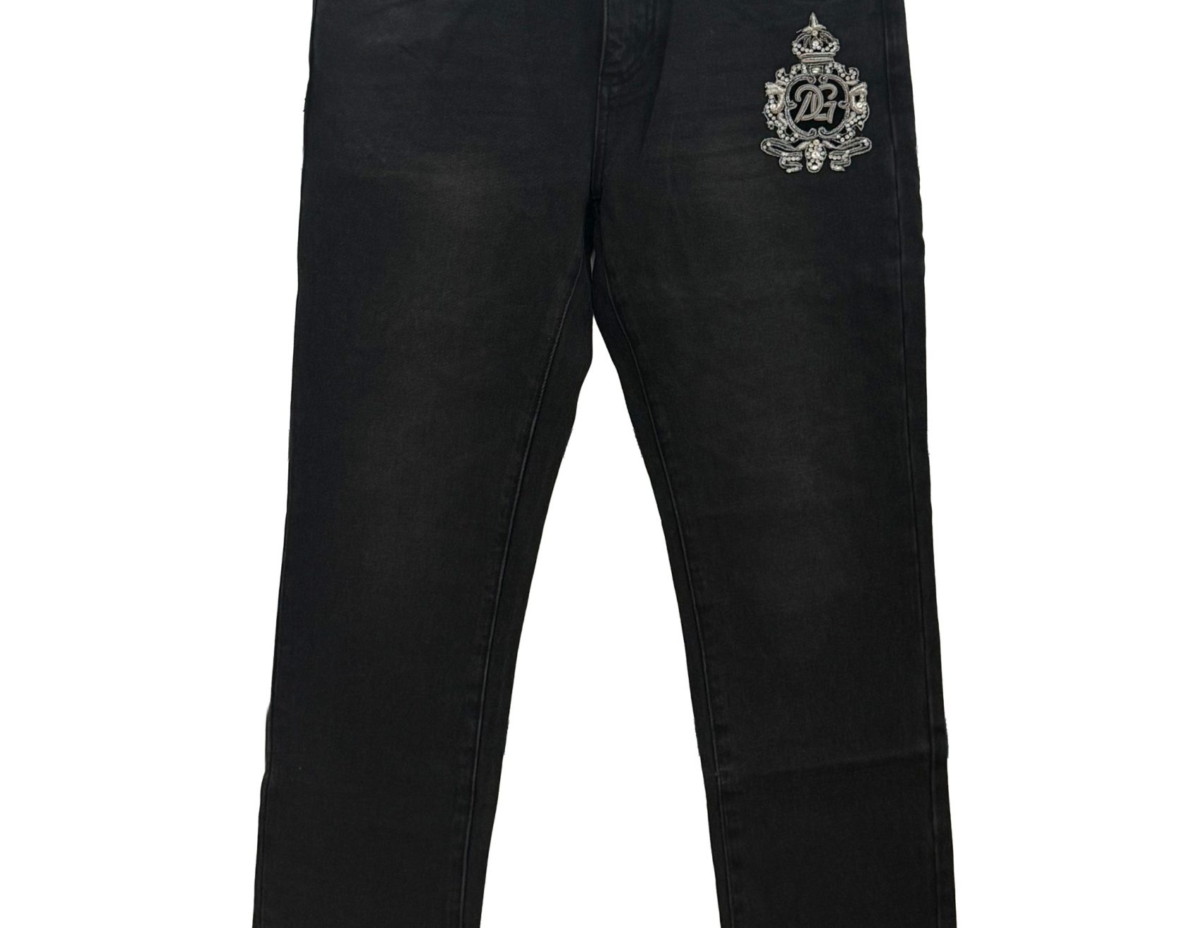 Dolce & Gabbana – Black Skinny with Crest Patch – Denim Jeans