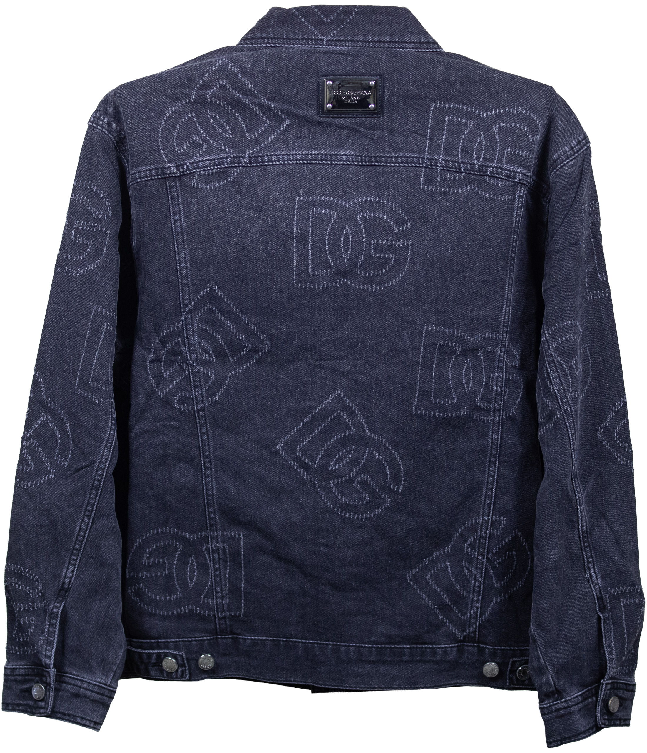 Dolce & Gabbana – Black DG Monogram Embroidered – Denim Jacket - Image 2